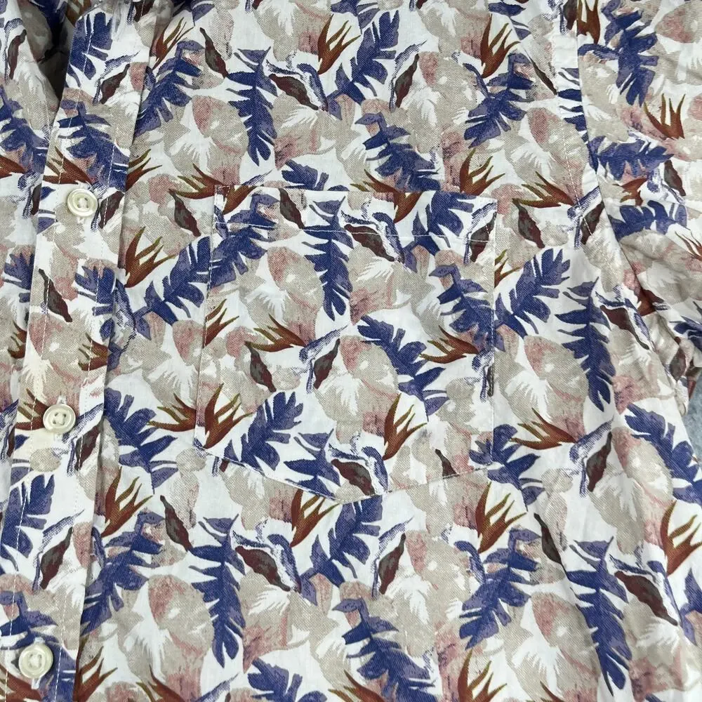 Banana Republic Soft Wash Shirt Medium Floral Button Up Short Sleeve Mens